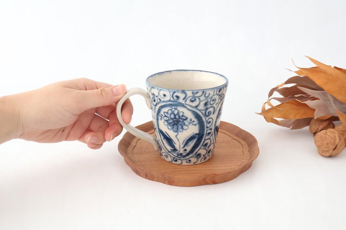 Mug Blue Big Flower Annan | Mino Ware
