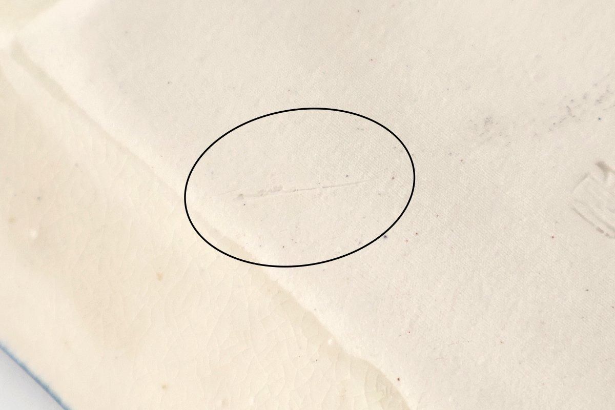 [UTSUWABI Special Order] Long Rectangular Plate Blue Flower Annan | Mino Ware