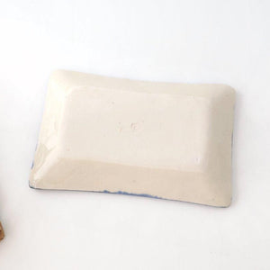 [UTSUWABI Special Order] Long Rectangular Plate Blue Flower Annan | Mino Ware