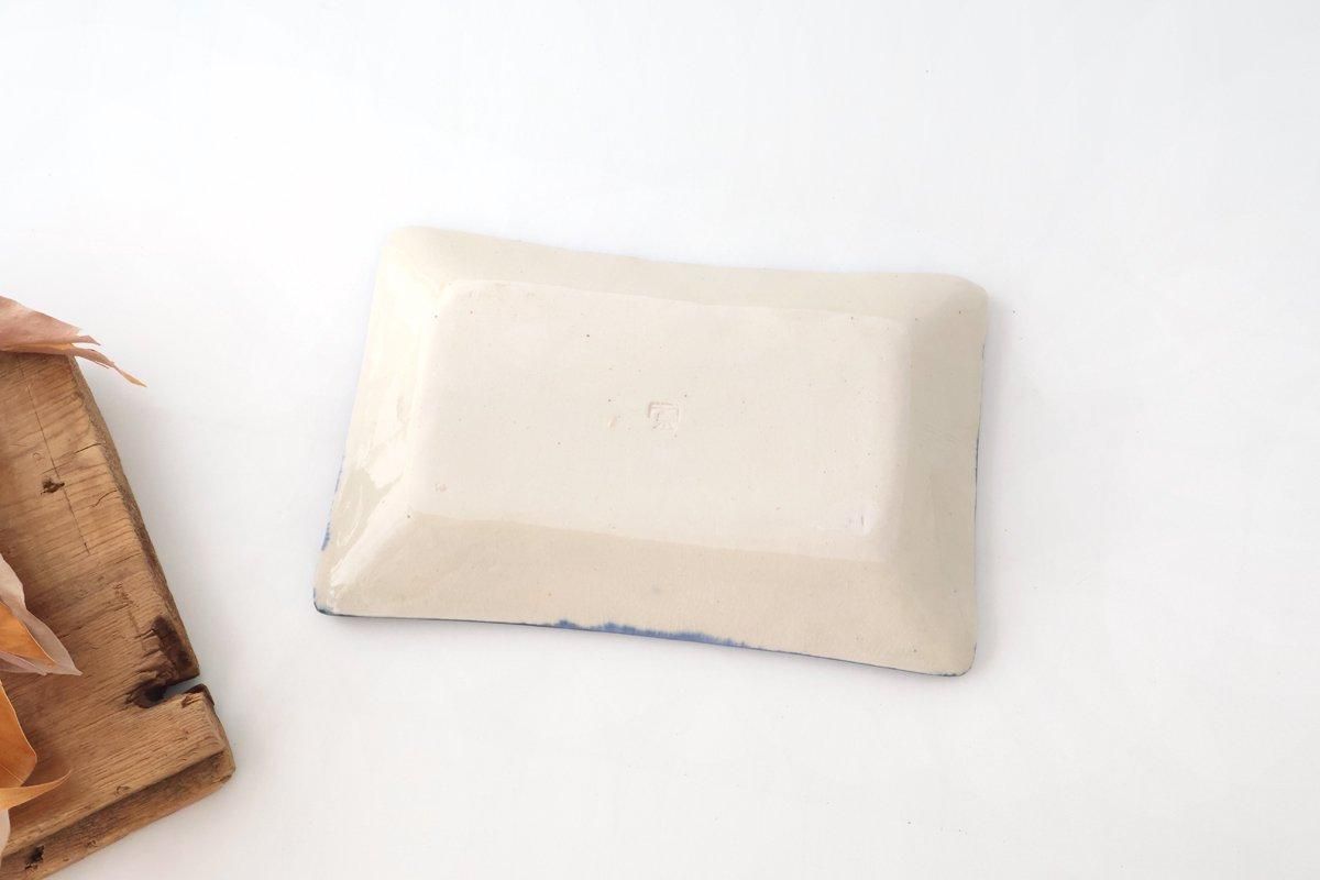[UTSUWABI Special Order] Long Rectangular Plate Blue Flower Annan | Mino Ware