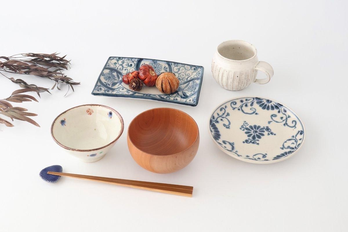 [UTSUWABI Special Order] Long Rectangular Plate Blue Flower Annan | Mino Ware