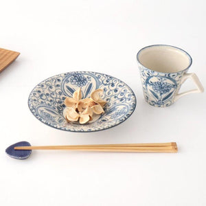 [UTSUWABI Special Order] Cup & Saucer Blue Big Flower Annan | Mino Ware