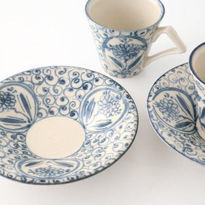 [UTSUWABI Special Order] Cup & Saucer Blue Big Flower Annan | Mino Ware