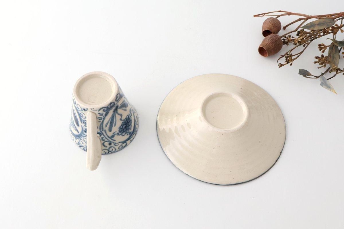 [UTSUWABI Special Order] Cup & Saucer Blue Big Flower Annan | Mino Ware