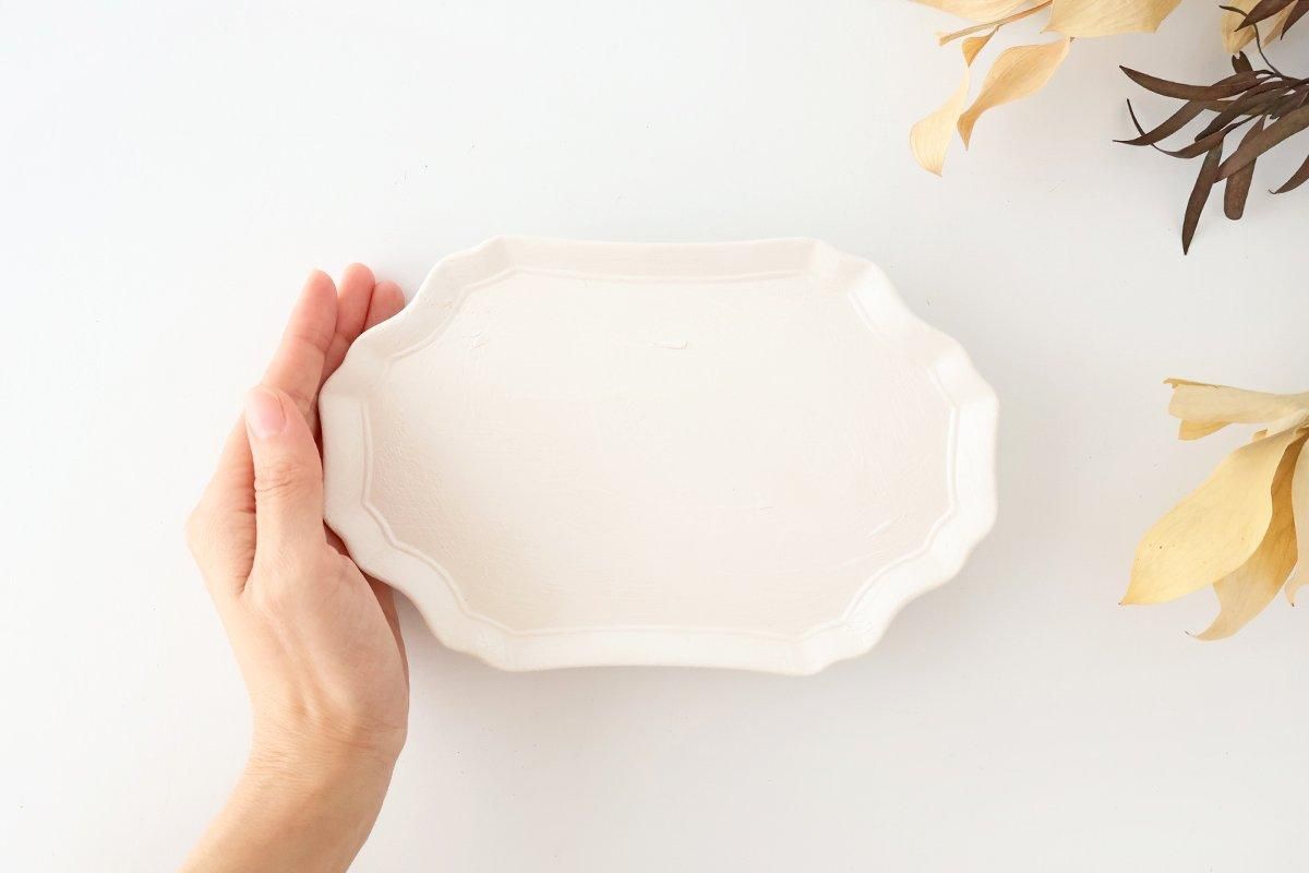 Long Plate creme White | Sushi Plate Mino Ware