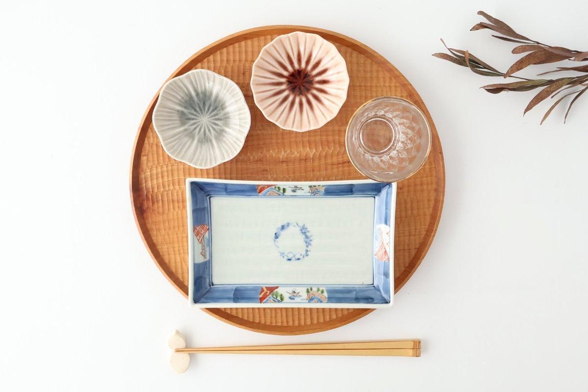 Flower-shaped and Cracked Small Plate Gray | Mino Ware