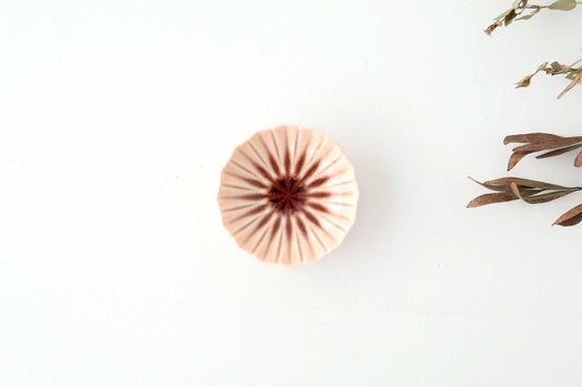 Flower-shaped and Cracked Small Plate Pink | Mino Ware