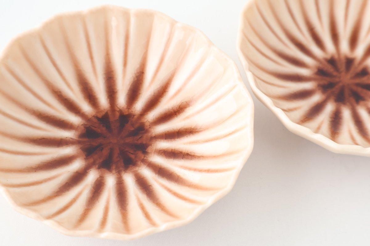 Flower-shaped and Cracked Small Plate Pink | Mino Ware