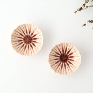 Flower-shaped and Cracked Small Plate Pink | Mino Ware