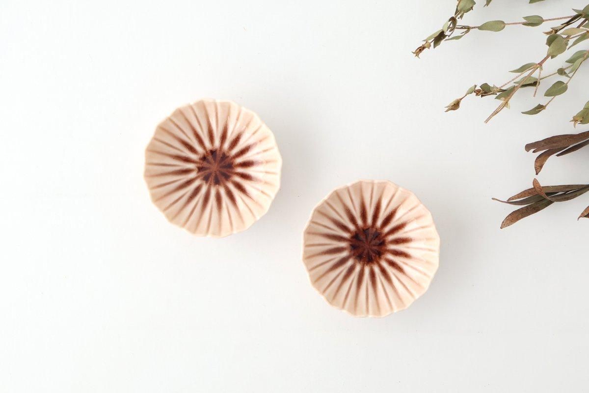 Flower-shaped and Cracked Small Plate Pink | Mino Ware