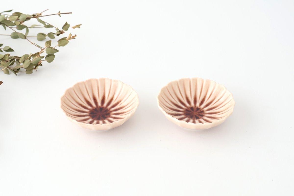 Flower-shaped and Cracked Small Plate Pink | Mino Ware
