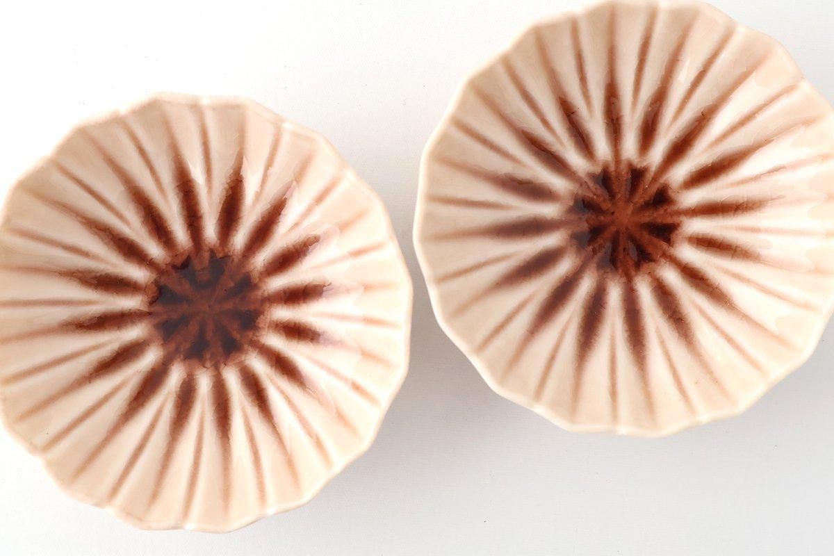 Flower-shaped and Cracked Small Plate Pink | Mino Ware