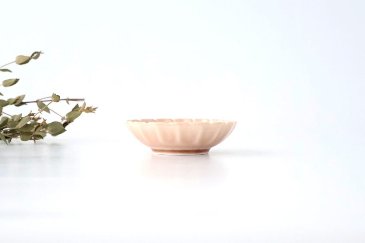 Flower-shaped and Cracked Small Plate Pink | Mino Ware