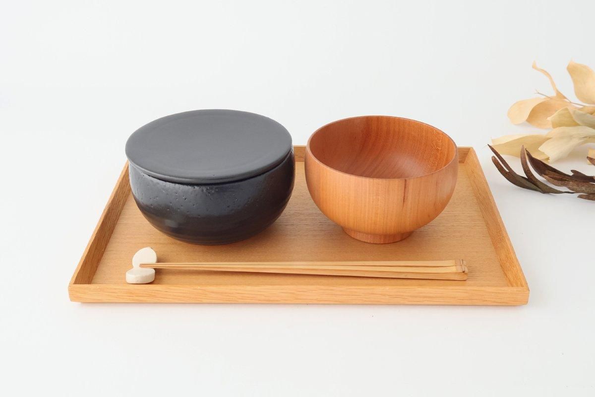 Rice Container Black 1 cup | Banko Ware