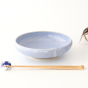 Round Bowl Blue Kairagi 18.5cm/ 7.3in | Kobachi Mino ware