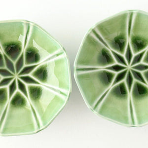 Flower-design Small Bowl Green | Kobachi Mino Ware