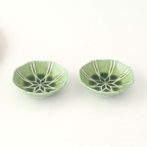 Flower-design Small Bowl Green | Kobachi Mino Ware