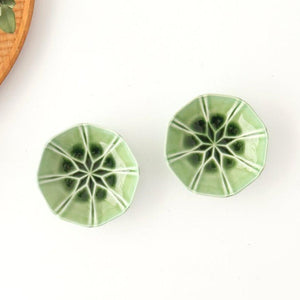 Flower-design Small Bowl Green | Kobachi Mino Ware