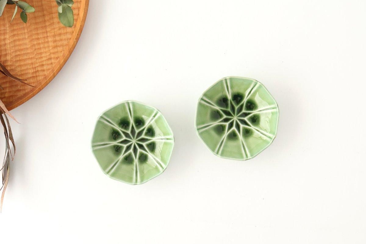 Flower-design Small Bowl Green | Kobachi Mino Ware