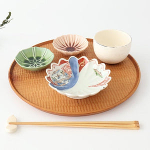 Flower-design Small Bowl Green | Kobachi Mino Ware