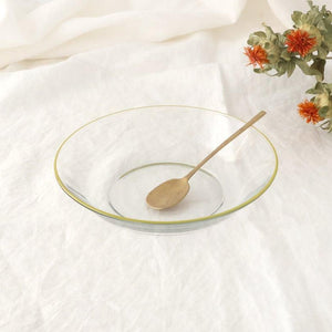 POTPURRI bitte Round Glass Plate Yellow 17.5㎝/6.9in