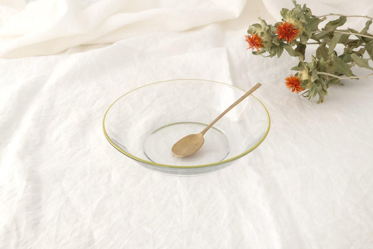 POTPURRI bitte Round Glass Plate Yellow 17.5㎝/6.9in