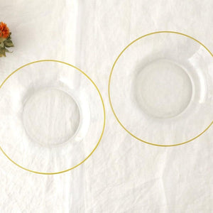 POTPURRI bitte Round Glass Plate Yellow 17.5㎝/6.9in