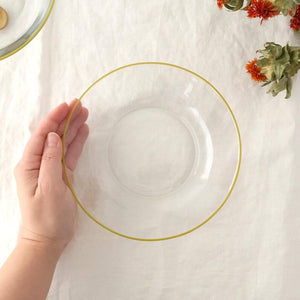 POTPURRI bitte Round Glass Plate Yellow 17.5㎝/6.9in