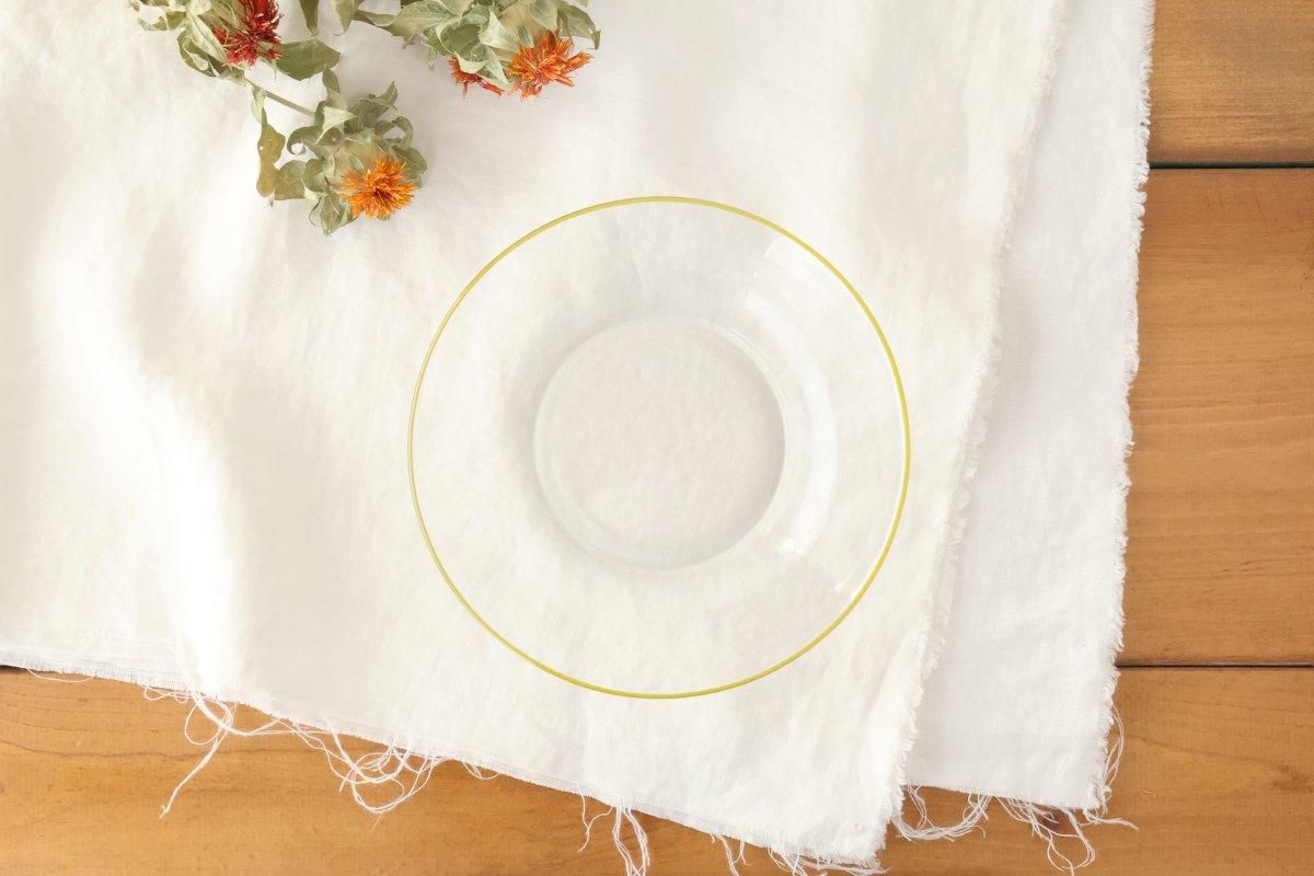 POTPURRI bitte Round Glass Plate Yellow 17.5㎝/6.9in