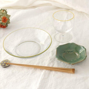 POTPURRI bitte Round Glass Plate Yellow 17.5㎝/6.9in