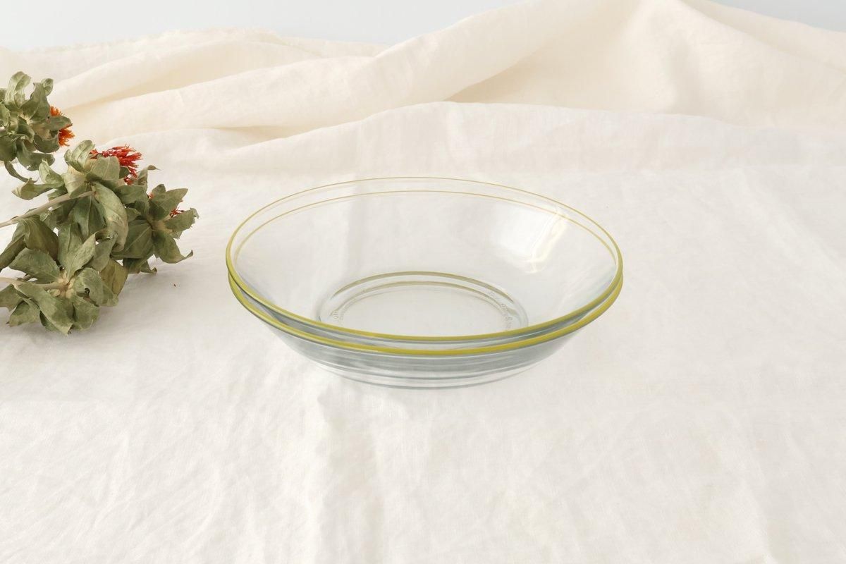 POTPURRI bitte Round Glass Plate Yellow 17.5㎝/6.9in