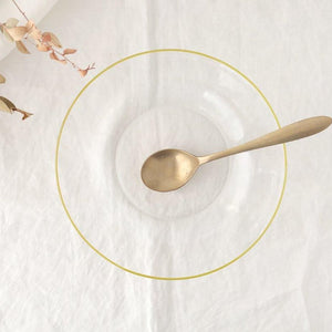 POTPURRI bitte Round Glass Plate Yellow 20.5㎝/8in