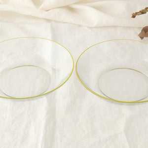 POTPURRI bitte Round Glass Plate Yellow 20.5㎝/8in