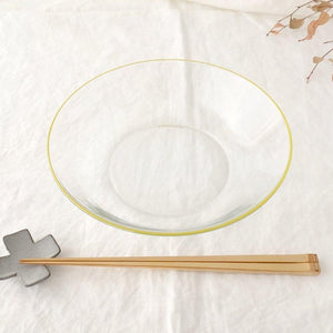 POTPURRI bitte Round Glass Plate Yellow 20.5㎝/8in