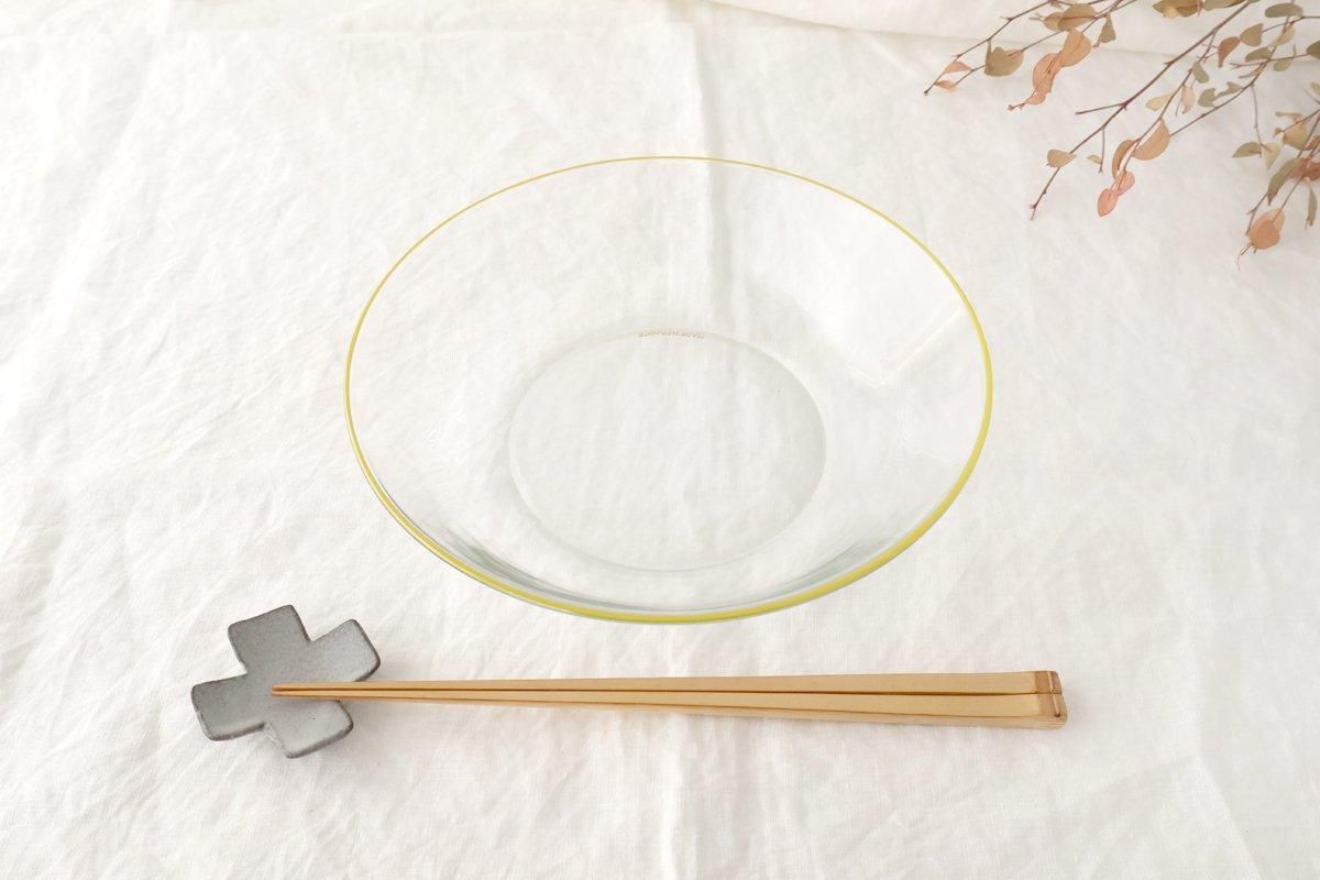 POTPURRI bitte Round Glass Plate Yellow 20.5㎝/8in