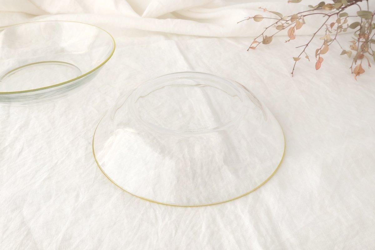 POTPURRI bitte Round Glass Plate Yellow 20.5㎝/8in