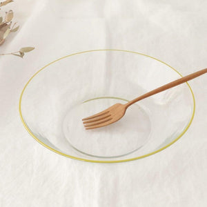 POTPURRI bitte Round Glass Plate Yellow 20.5㎝/8in