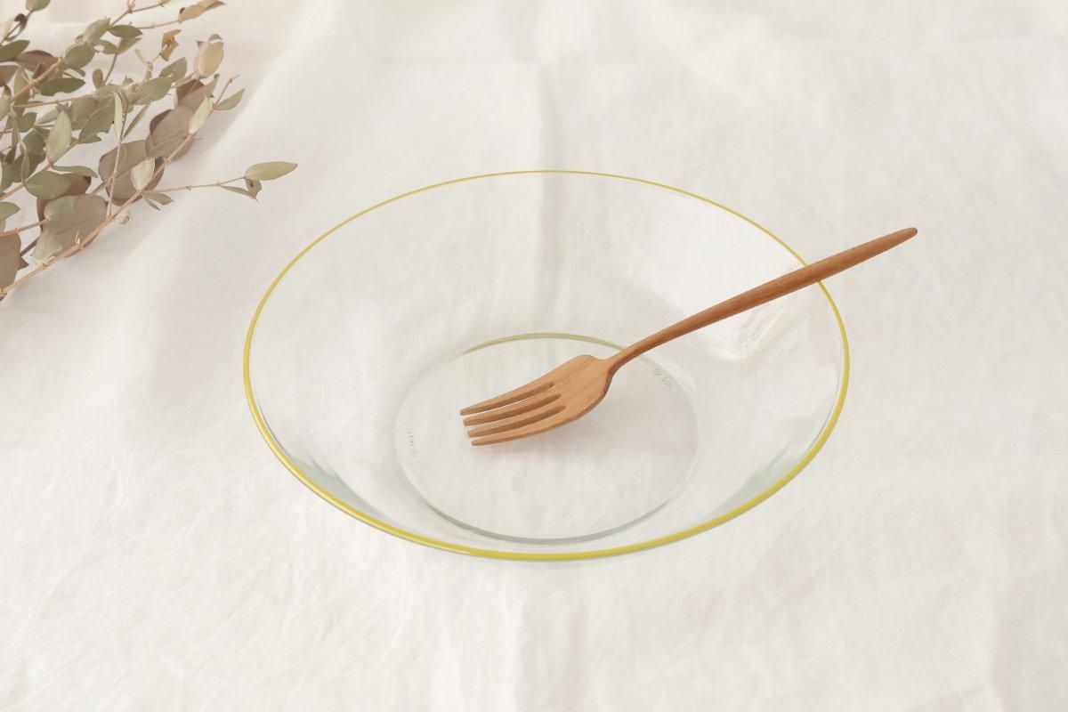 POTPURRI bitte Round Glass Plate Yellow 20.5㎝/8in