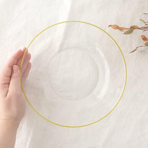 POTPURRI bitte Round Glass Plate Yellow 20.5㎝/8in