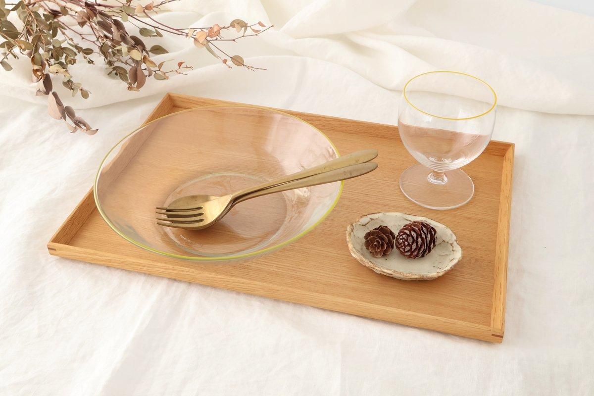 POTPURRI bitte Round Glass Plate Yellow 20.5㎝/8in