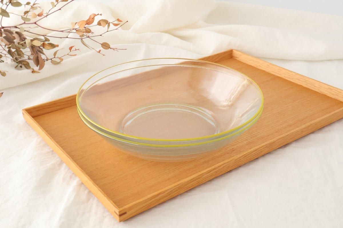 POTPURRI bitte Round Glass Plate Yellow 20.5㎝/8in