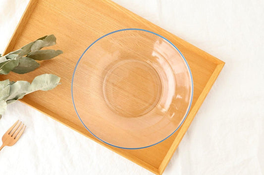 POTPURRI bitte Round Glass Plate Blue 20.5㎝/8in