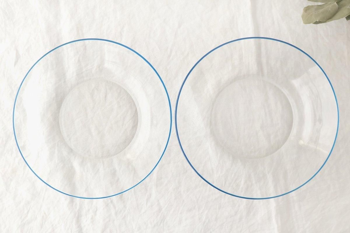 POTPURRI bitte Round Glass Plate Blue 20.5㎝/8in