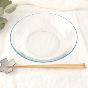POTPURRI bitte Round Glass Plate Blue 20.5㎝/8in