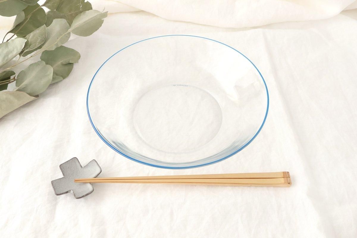 POTPURRI bitte Round Glass Plate Blue 20.5㎝/8in