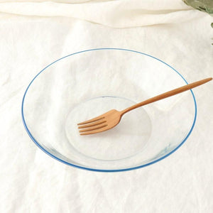 POTPURRI bitte Round Glass Plate Blue 20.5㎝/8in