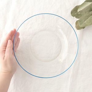 POTPURRI bitte Round Glass Plate Blue 20.5㎝/8in