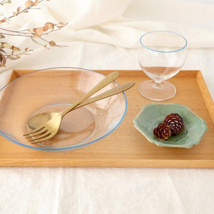 POTPURRI bitte Round Glass Plate Blue 20.5㎝/8in