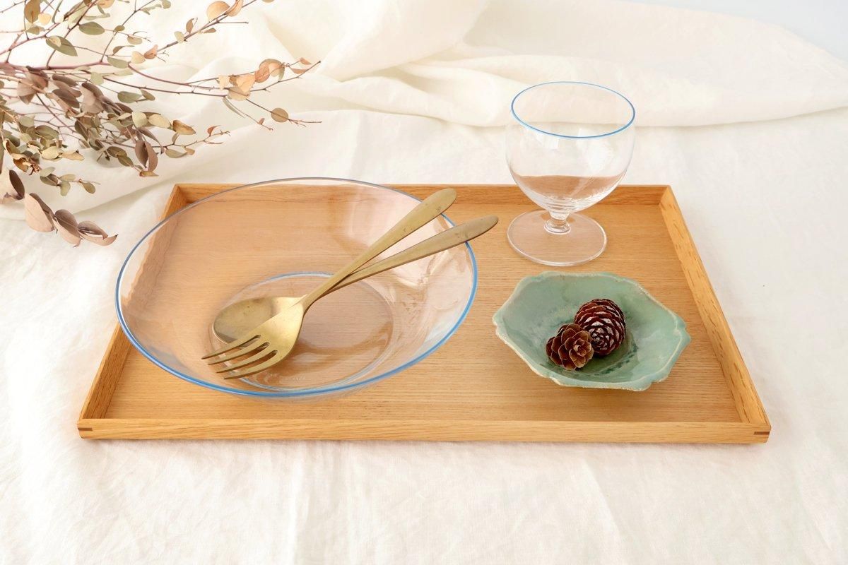 POTPURRI bitte Round Glass Plate Blue 20.5㎝/8in