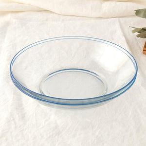 POTPURRI bitte Round Glass Plate Blue 20.5㎝/8in